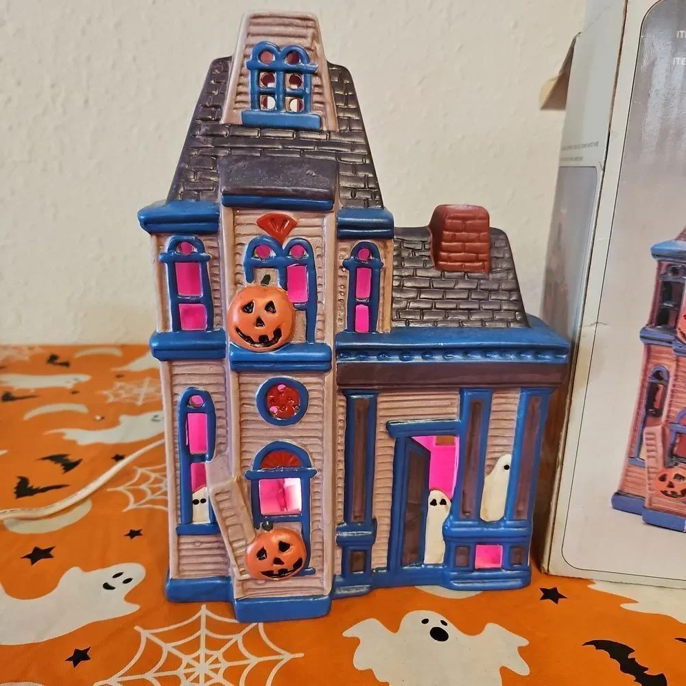 Pacific Rim Electrified Ceramic Haunted House with Lights